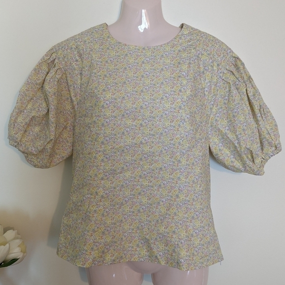 Birgitte HERSKIND bell blouse meadow flower floral print retro top 36 - Picture 5 of 16
